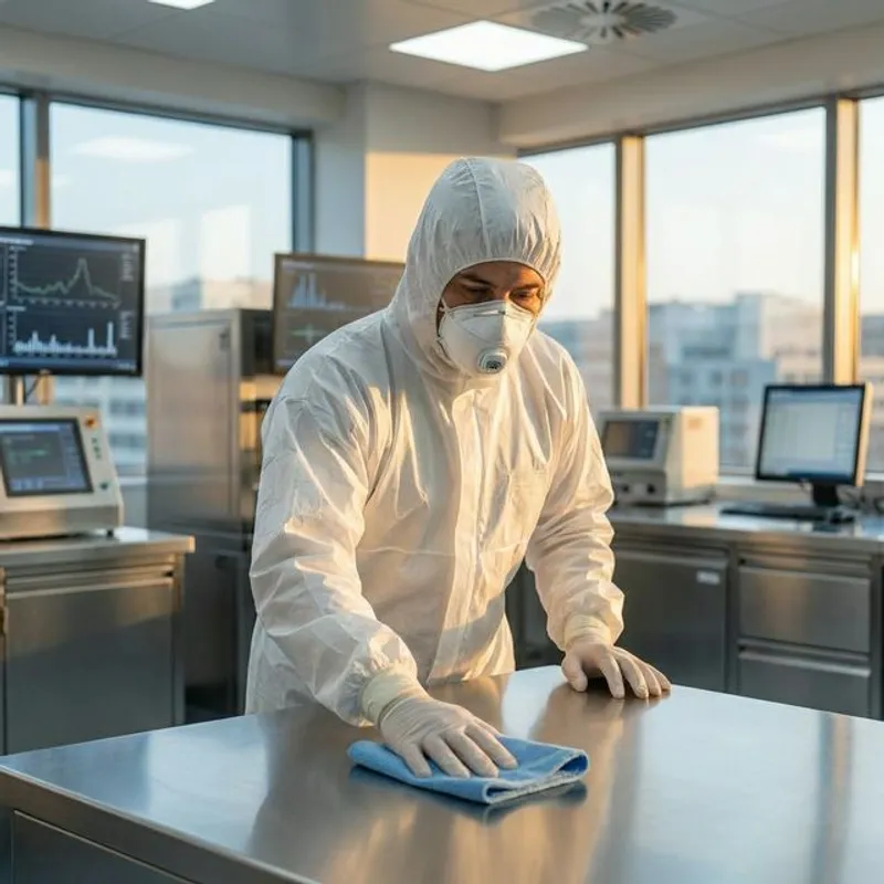 Technicien Augias Intervention en tenue de protection